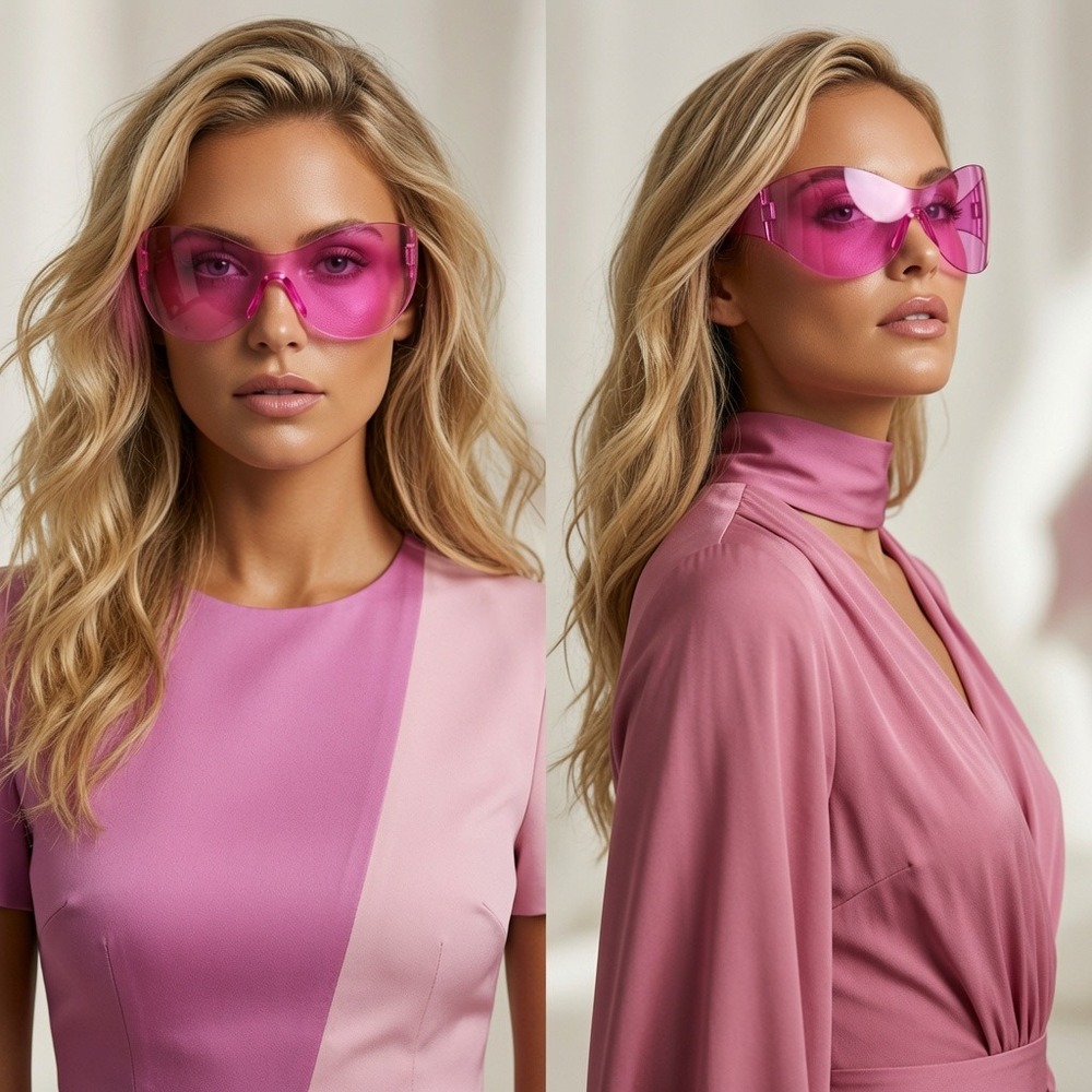 Oversized Shield Sunglasses Purple Lens Accents Fashion Sun Glasses Women Lentes